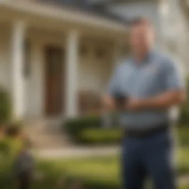 Homeowner Satisfaction with Pest Control Services A satisfied homeowner observing a pest-free environment after professional treatment