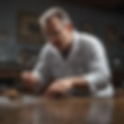 A professional technician assessing a pest issue