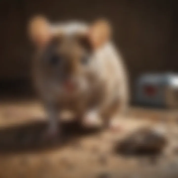 Illustration of proper disposal of a dead mouse