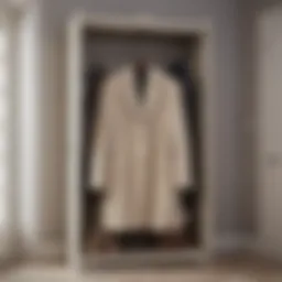 Elegant moth proof garment bag hanging in a closet