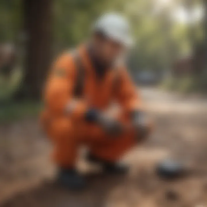 Protective gear for termite bait station removal