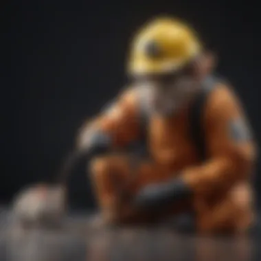 Illustration of using protective gear for dead mouse removal