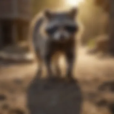 Raccoon Footprints in Dust