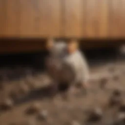 Rodent droppings as a sign of rat infestation