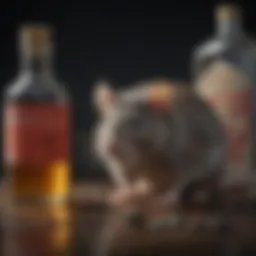 Illustration of a rat near a bottle of poison