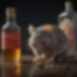 Lethal Combination: Rat and Poison Illustration of a rat near a bottle of poison