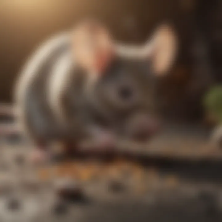 Toxicity Mechanisms in Mice Illustration depicting mice ingesting rat poison