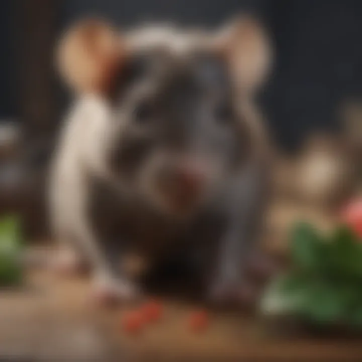 Rat sniffing peppermint oil