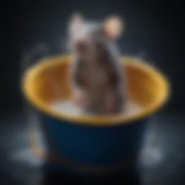Rat Entrapment in Water Bucket Illustration of a rat falling into the water-filled bucket