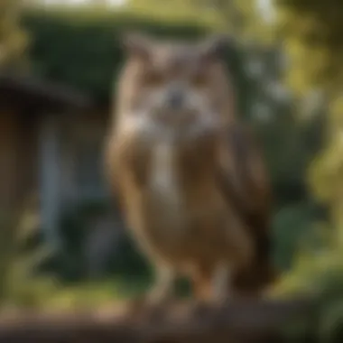 Authentic Looking Fake Owl for Effective Squirrel Deterrence Realistic Owl Scarecrow in Garden