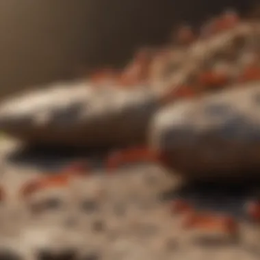 Natural red ant deterrents on a table