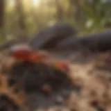 Red fire ant nest destruction