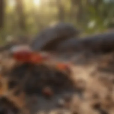 Red fire ant nest destruction