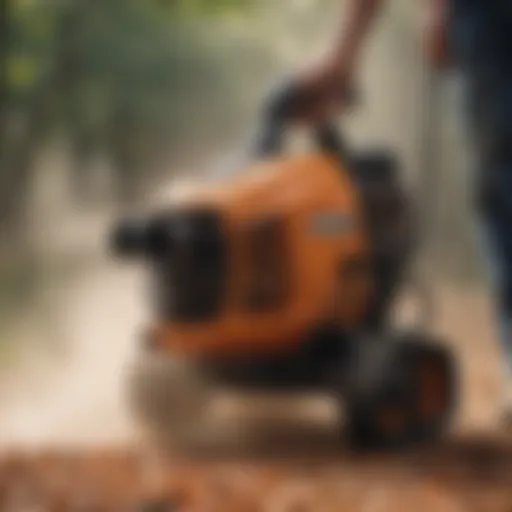 Innovative leaf blower fogger attachment in action