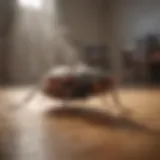 Roach fogger releasing mist in a room