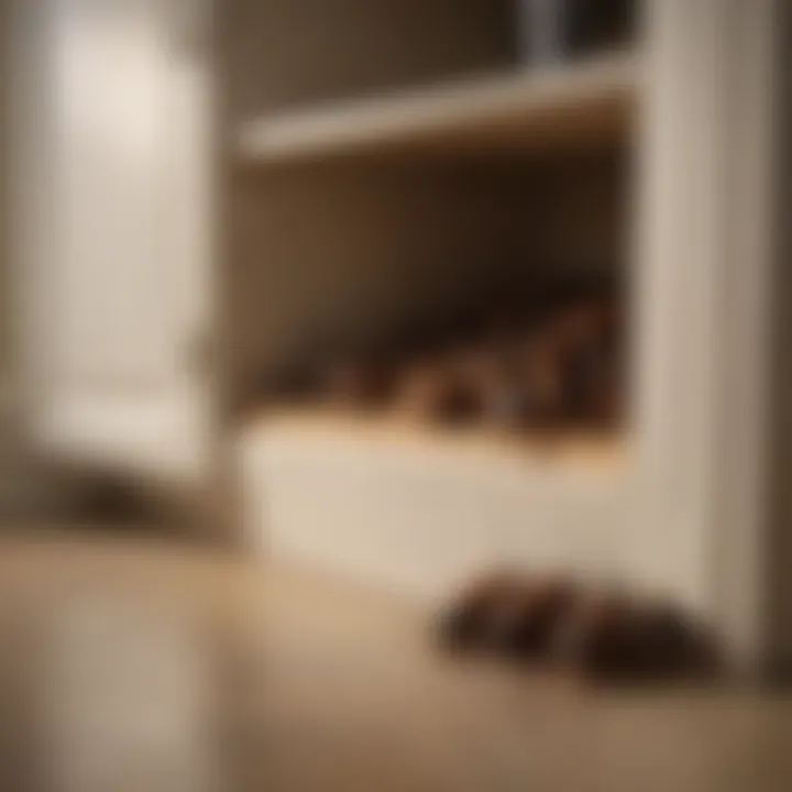Roach nest hidden behind cabinet