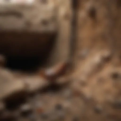 Roach crawling through tiny crevice