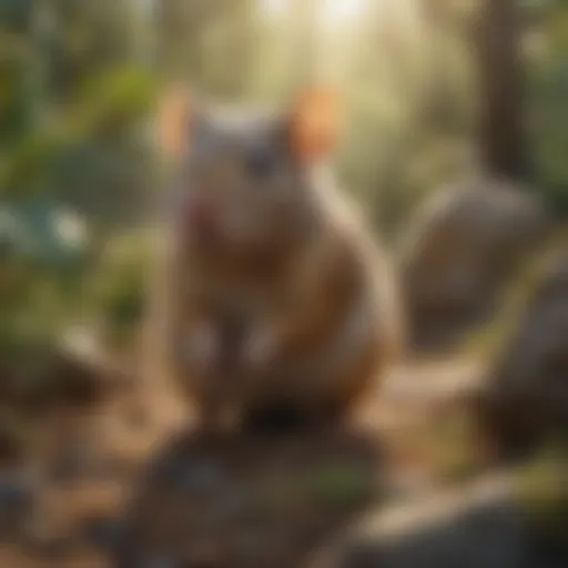 Illustration showing various rodent species on a peninsula