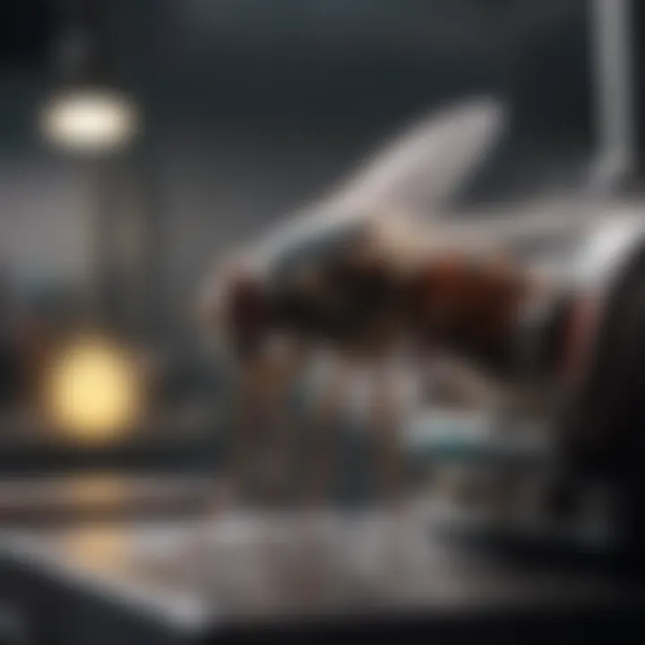 Operational Mechanism of a Fly Zapper A close-up of a fly zapper's operational mechanism.