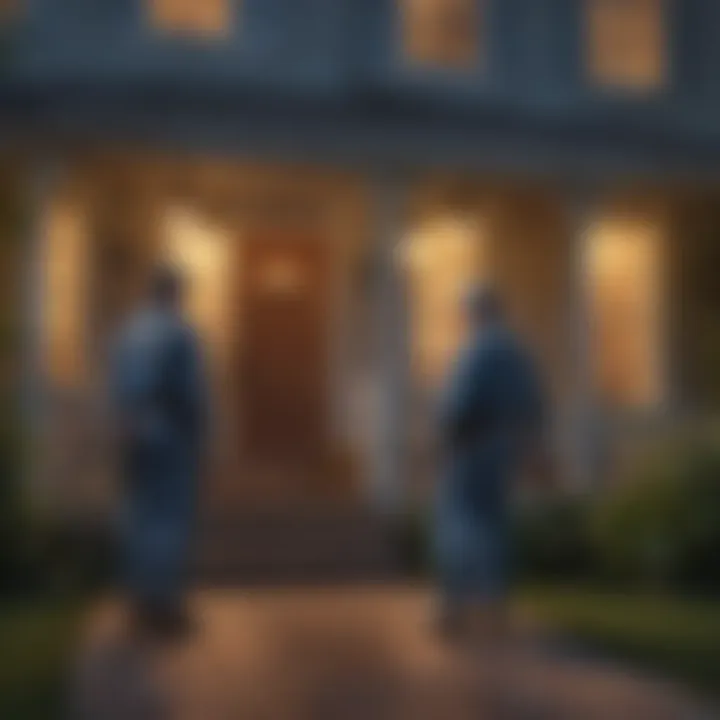 Homeowner implementing preventive measures against pests