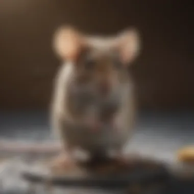 Illustration of cleaning and sanitizing after dead mouse removal