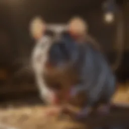 Rat sniffing aromatic bait