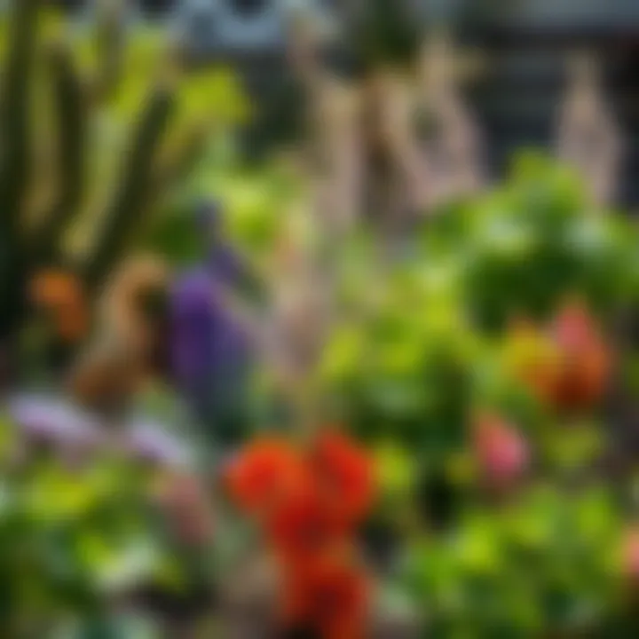 A serene garden with pest-repellent plants