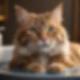 Sleek cat enjoying waterless flea shampoo treatment