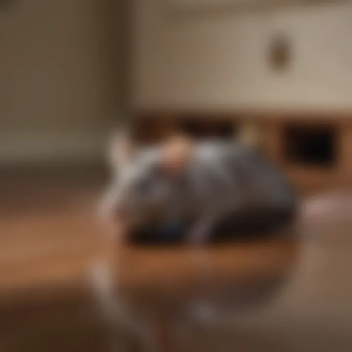 Sleek electronic mouse repellent device in a home setting