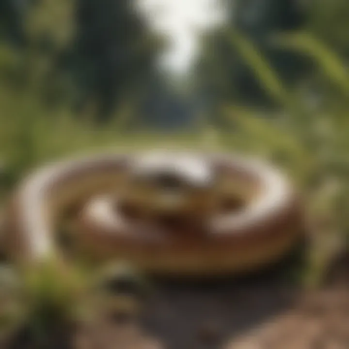 Snake on Grassy Field