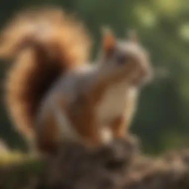 Close-up of a squirrel being deterred by sonic waves