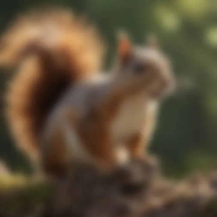 Close-up of a squirrel being deterred by sonic waves