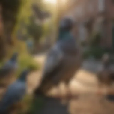 Pigeon scarecrow sound mimicry illustration