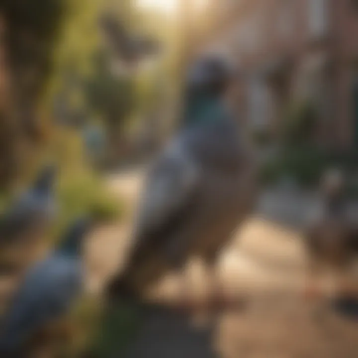 Pigeon scarecrow sound mimicry illustration