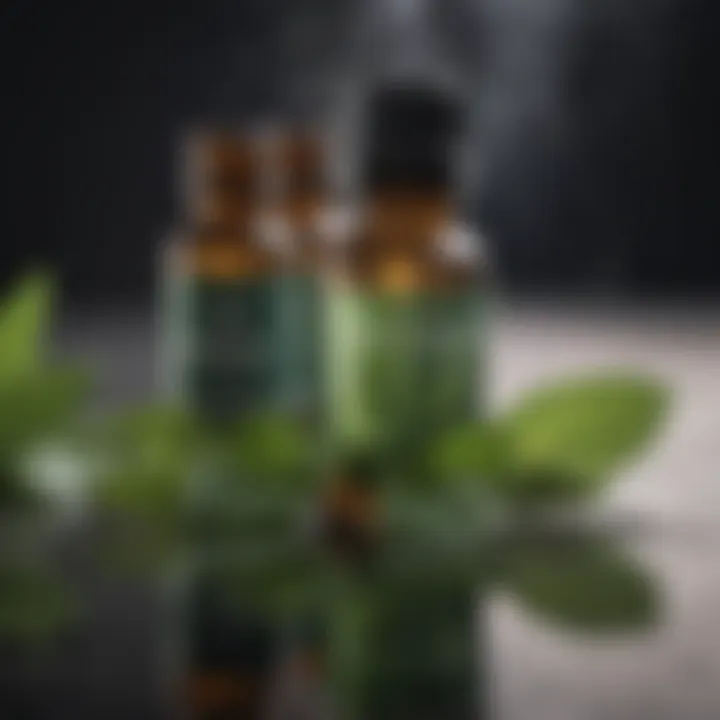 Essential oil bottle with spearmint extract