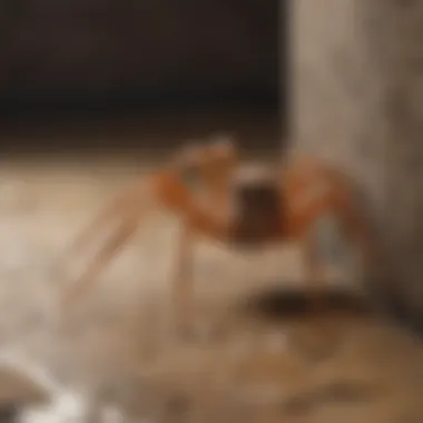 Illustration of proper application technique for spider spray in corners.