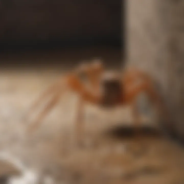 Illustration of proper application technique for spider spray in corners.