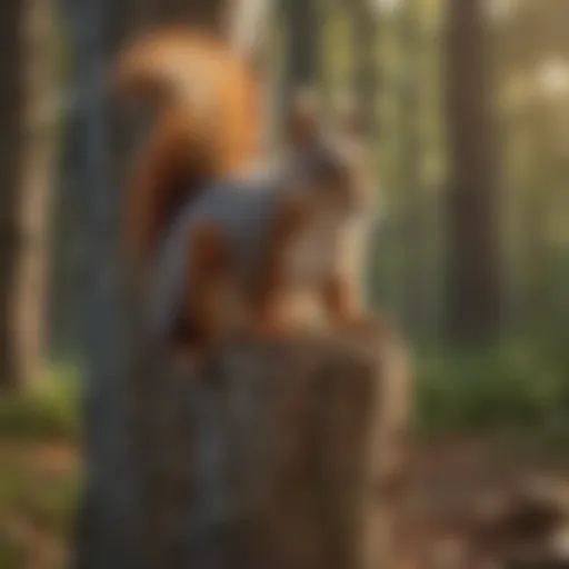 Illustration of squirrel behavior patterns