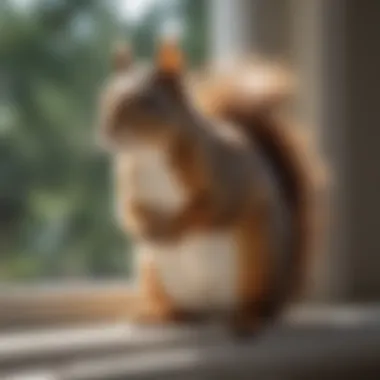Intriguing Squirrel on Windowsill Curious squirrel perched on a windowsill
