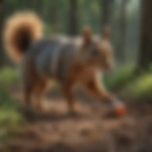 Dog sniffing squirrel poison