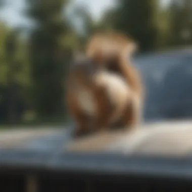Squirrel-proof car cover with repellent spray