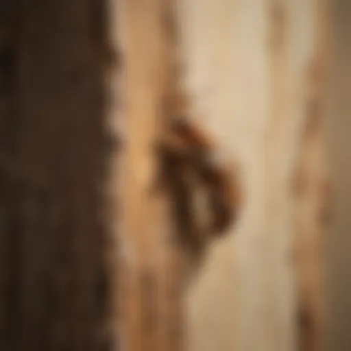 Visual representation of termite damage in wood
