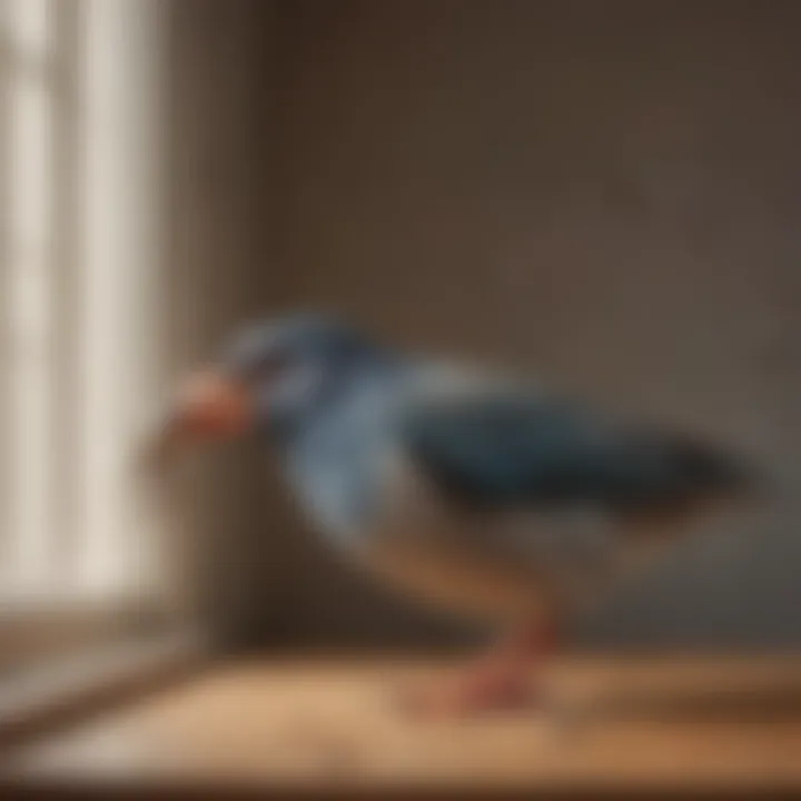 Humane Bird Removal Techniques Illustration of humane removal techniques for birds in a home environment