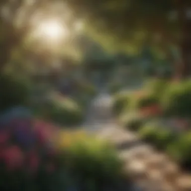 Landscaped Backyard A beautifully landscaped backyard with plants and flowers