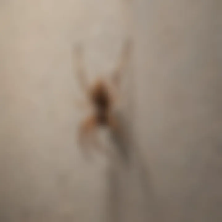 Spider in Corner of Room A spider resting on a web in a corner of a room