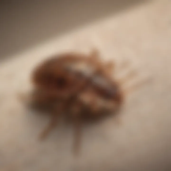 A close-up of a bed bug on fabric