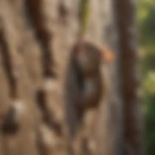 Close-up of a wall showing potential climbing routes for mice