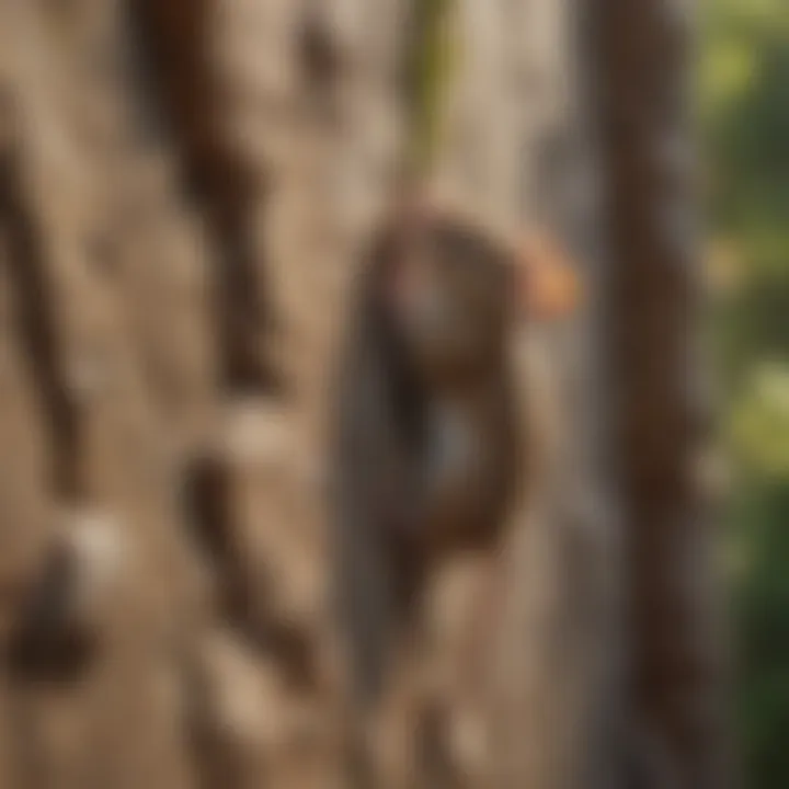 Close-up of a wall showing potential climbing routes for mice
