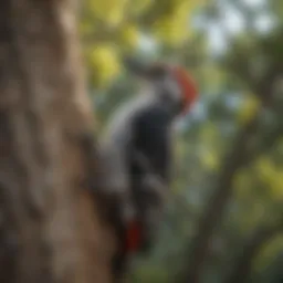 Woodpecker perched on a tree