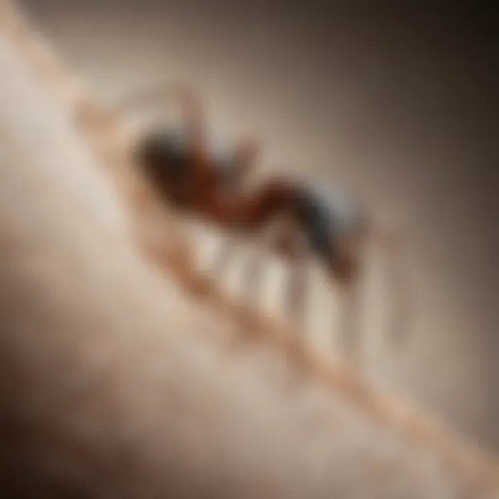 Striped ant close-up view